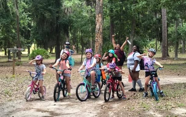 girl scouts biking