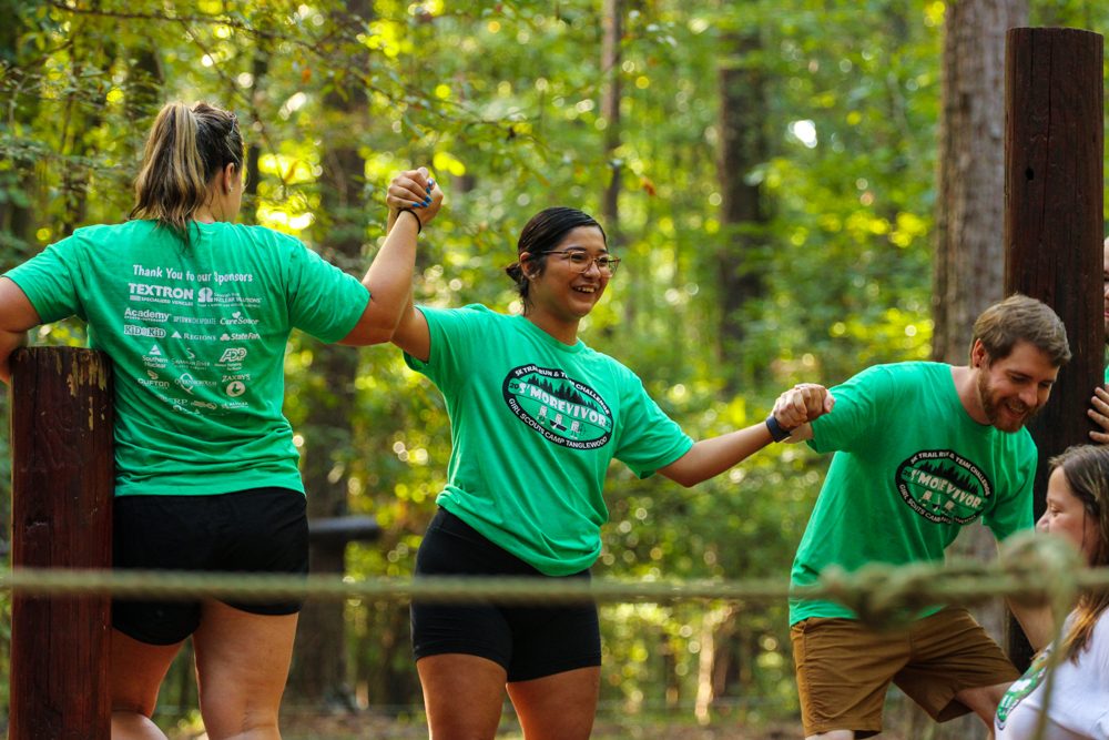 participant crossing the finish line at s'morevivor